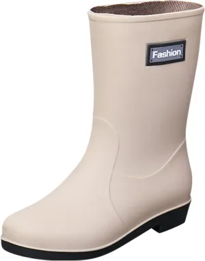 Rain Boots Women Tall Waterproof Mens Grounded Footwear Booties To Wear with Dresses Casual Barefoot Shoes Women's Mid Calf Rain Boots Printed Waterproof Chelsea Boots