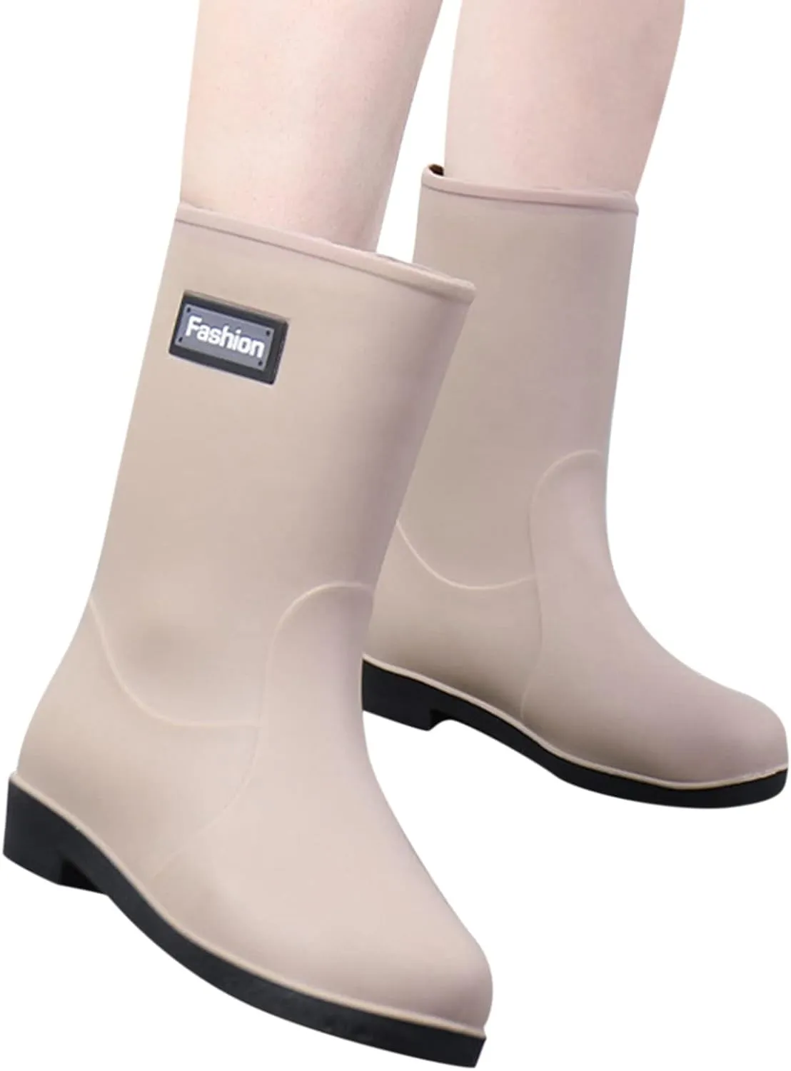 Rain Boots Women Tall Waterproof Mens Grounded Footwear Booties To Wear with Dresses Casual Barefoot Shoes Women's Mid Calf Rain Boots Printed Waterproof Chelsea Boots