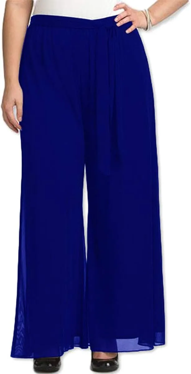 RED DOT BOUTIQUE 906 - Long Plus Size Elastic Waistband Wide Legged Palazzo Pants