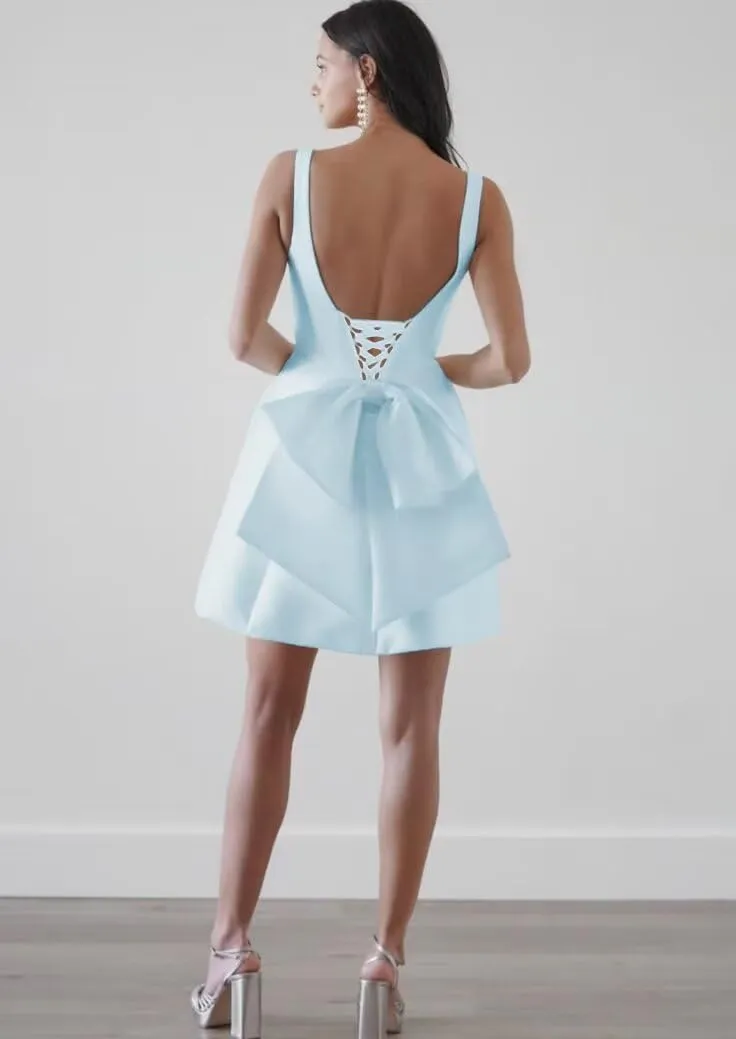 Satin Homecoming Dress 2025 Short Wedding Dress for Bride Sleeveless A Line Prom Gown