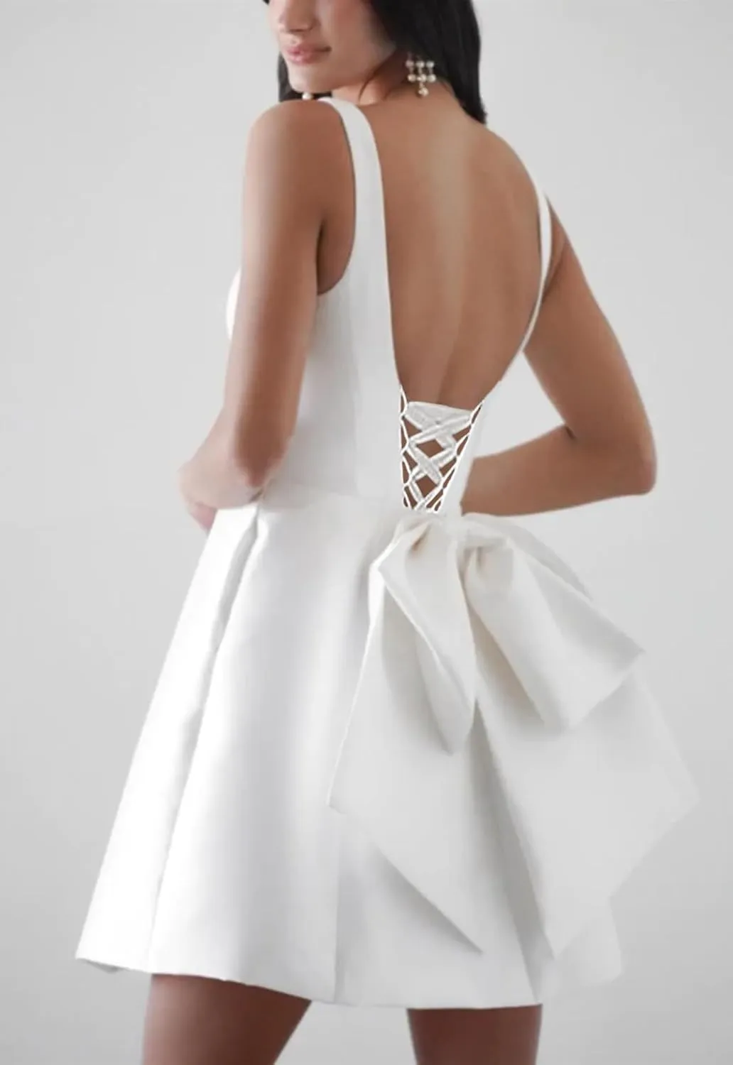 Satin Homecoming Dress 2025 Short Wedding Dress for Bride Sleeveless A Line Prom Gown