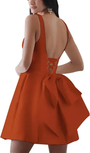 Satin Homecoming Dress 2025 Short Wedding Dress for Bride Sleeveless A Line Prom Gown