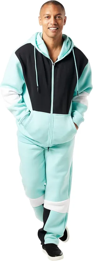 STACY ADAMS MENS FASHION TECH FLEECE JACKET AND PANT SET