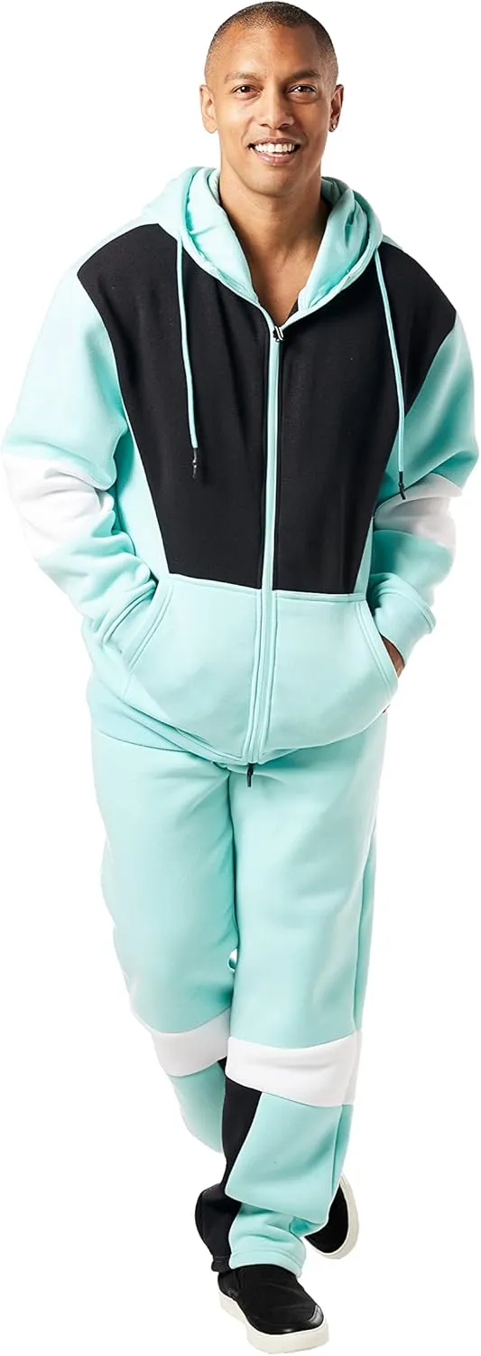 STACY ADAMS MENS FASHION TECH FLEECE JACKET AND PANT SET