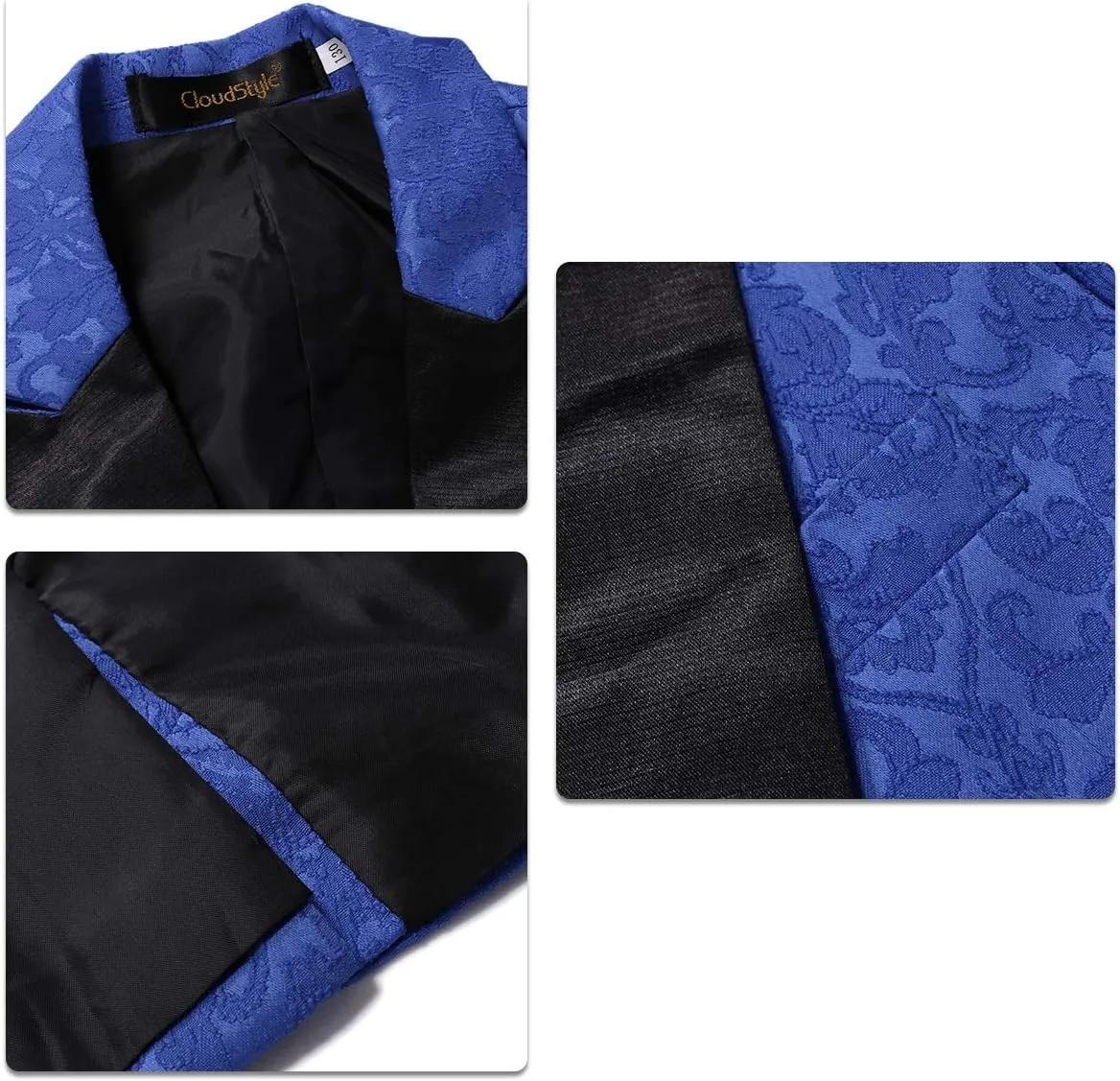 SWOTGdoby Boys Tuxedo Suit Shiny Formal Dress 2 Pieces Suit Set Paisley Blazer Pants Sequin Shawl Collar