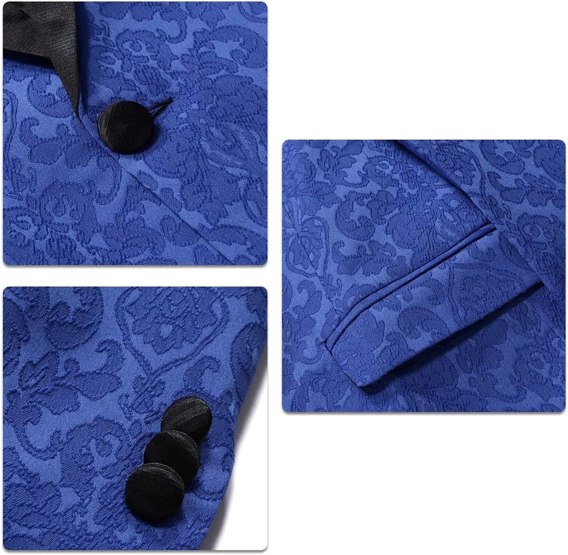 SWOTGdoby Boys Tuxedo Suit Shiny Formal Dress 2 Pieces Suit Set Paisley Blazer Pants Sequin Shawl Collar