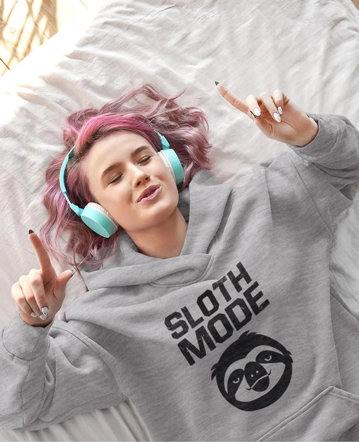 Tstars Sloth Mode Hoodie Sloths Gifts for Women Teen Girls Novelty Funny Sweatshirt Hoodies