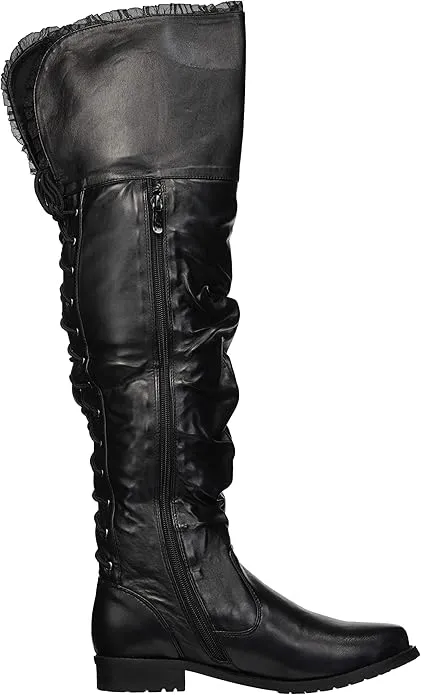Tyra-181 Victorian/Pirate Faux Leather Boots