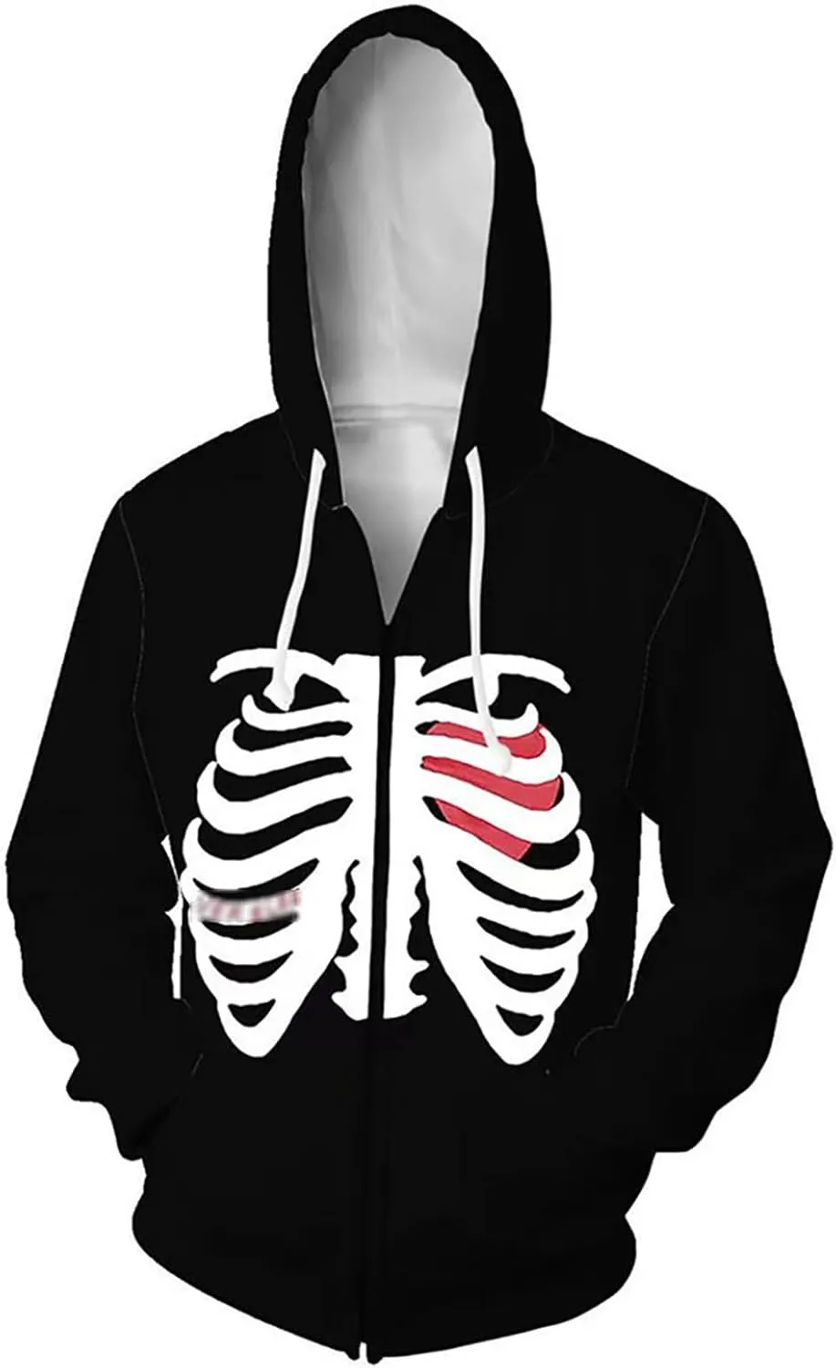 Unisex Skeleton Hoodie Novelty Graphic Zip Up Skull Hoodies for Men Women Oversized Hoodie Jacket Sweatshirt