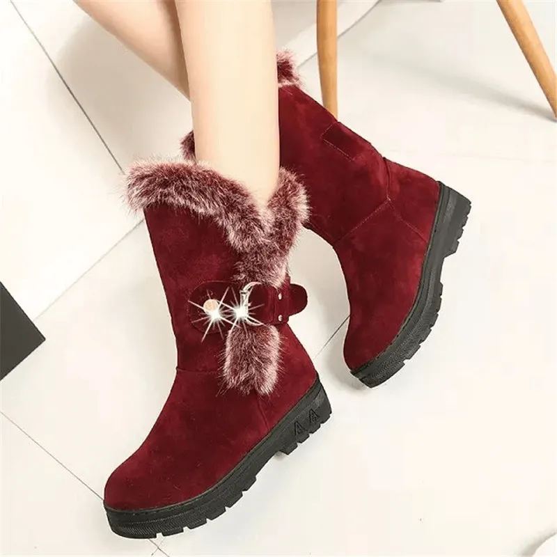 Winter Women Snow Boots Warm Mid-Calf Boots