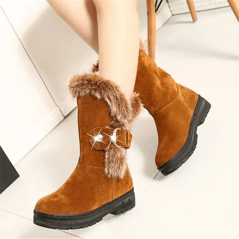 Winter Women Snow Boots Warm Mid-Calf Boots
