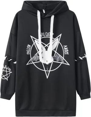 Women Men Y2K Anime Hoodie Kawaii Gothic Harajuku Alt Aesthetic Grunge Punk Cute Japanese Dark Academia Top Pullover