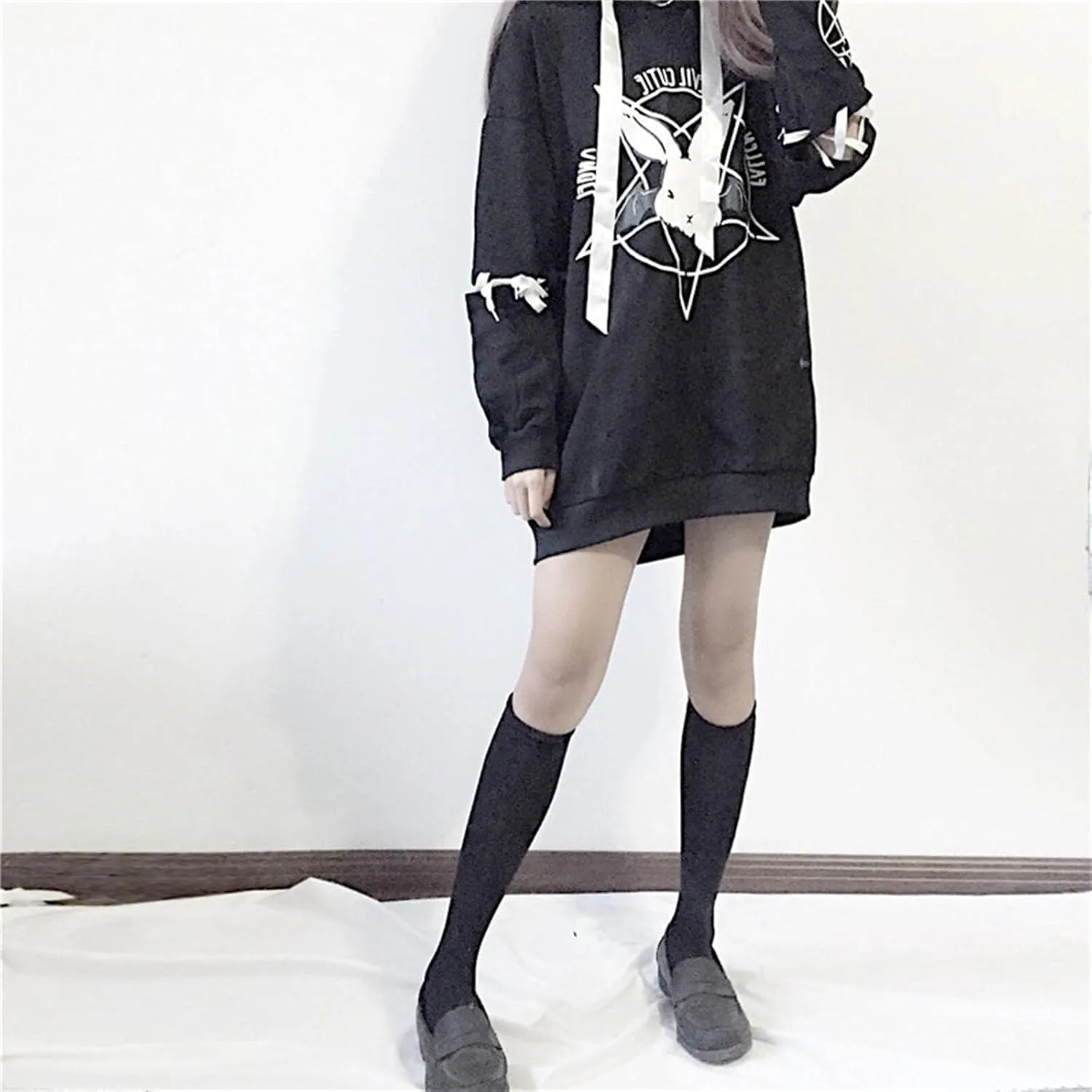 Women Men Y2K Anime Hoodie Kawaii Gothic Harajuku Alt Aesthetic Grunge Punk Cute Japanese Dark Academia Top Pullover