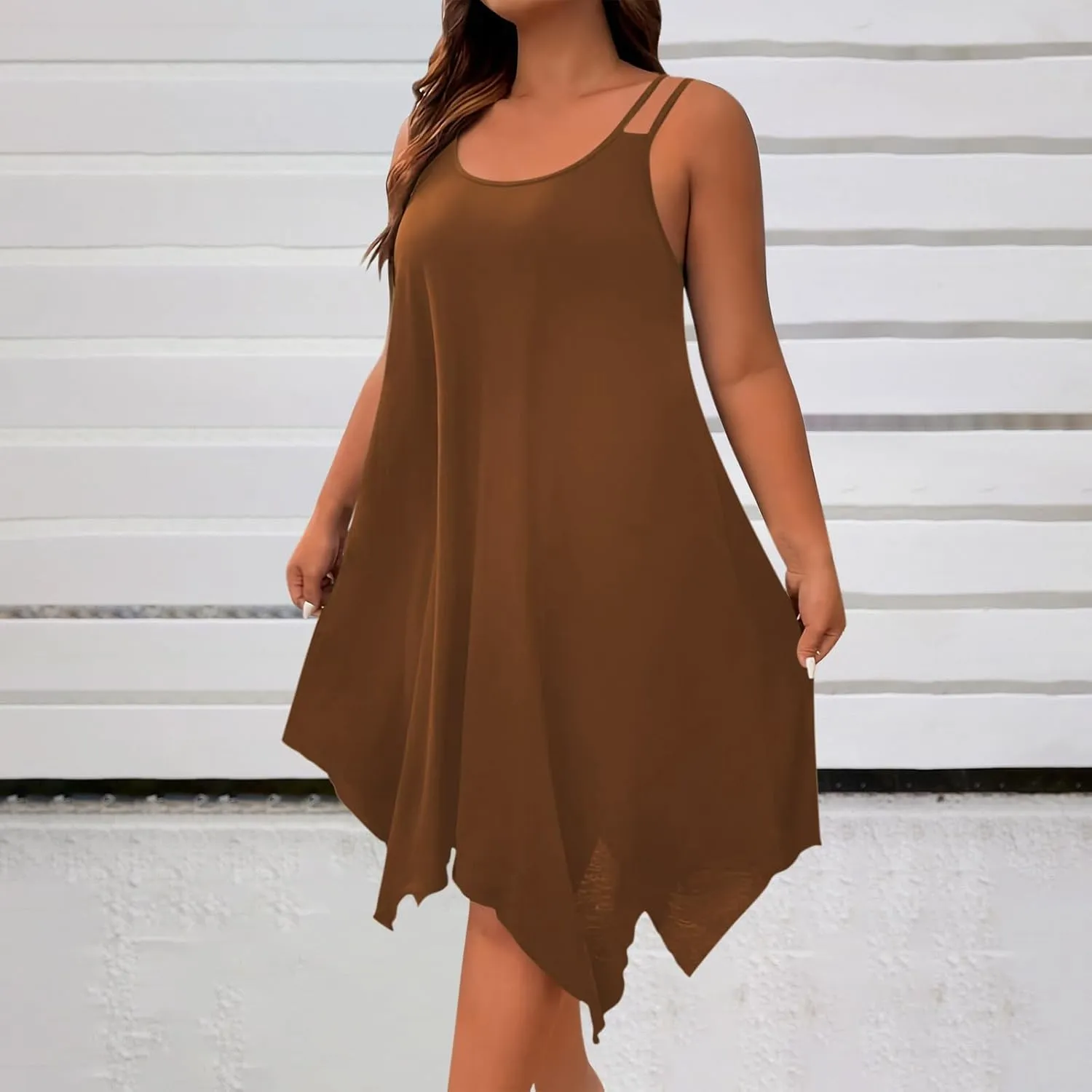 Women Summer Midi Dress 2025 Hawaiian Bohemian Beach Cover Up Dress Floral Spaghetti Strap Casual Dress Plus Size Flowy Dress