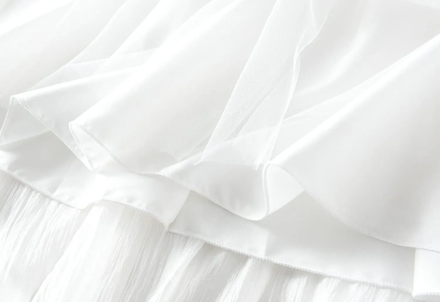 Women Tulle Skirt Elastic High Waist Irregular Hem Pleated Mesh Girl's A Line Midi Layered Skirt