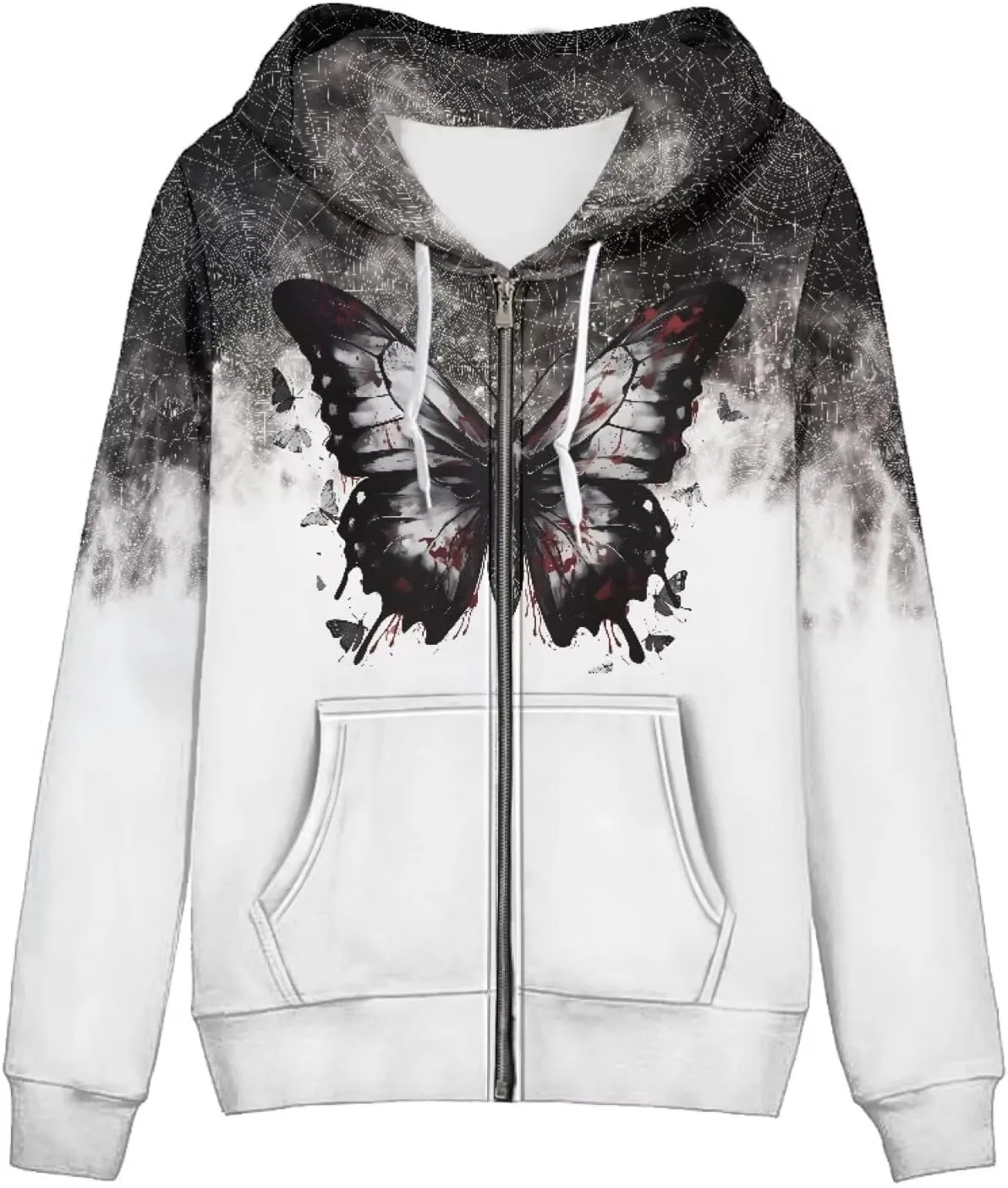 Women's Oversized Full Zip Up Hoodies Sweatshirts Jacket 2024 Fall Long Sleeve Hooded Coat with Pockets