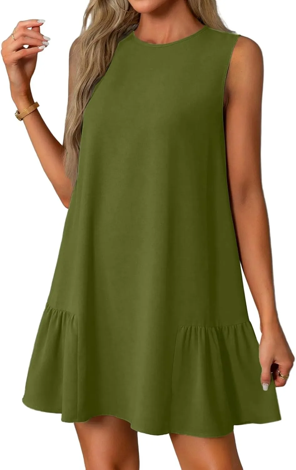 Women's Summer Dresses 2025 Beach Casual Floral Print Sleeveless Floral Print Tank Loose Sundress with Pocket