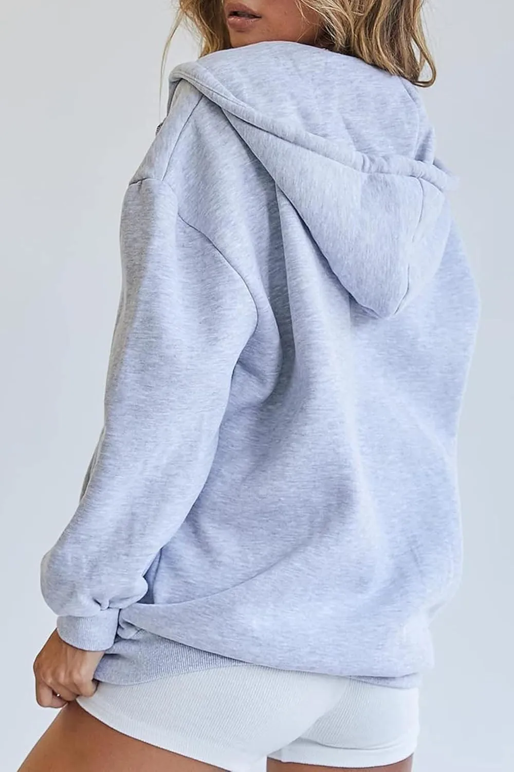Women's Zip Up Hoodie Long Sleeve Fall Oversized Sweatshirts Casual Drawstring Y2k Hoodies Jacket With Pocket
