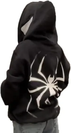 Y2K Hoodie Spider Full Zip Hoodie Print Gothic Emo Grunge Hoodie - Unisex Harajuku Sweatshirt with Spider Zipper